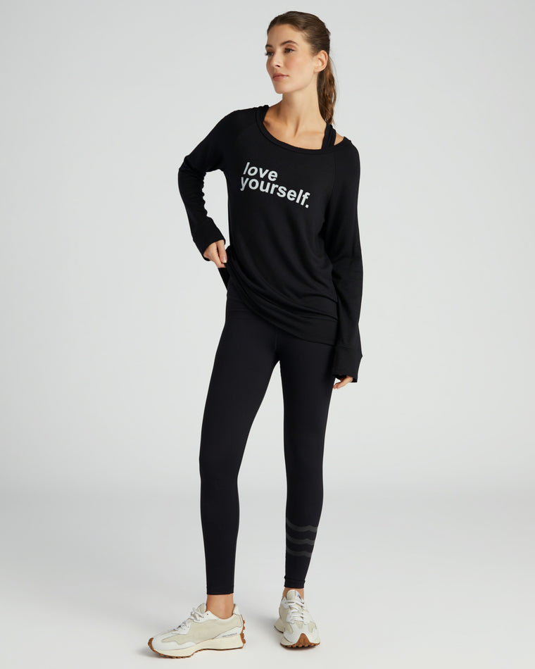 Black Black $|& Interval Love Yourself  Mid Length Long Sleeve - SOF Full Front
