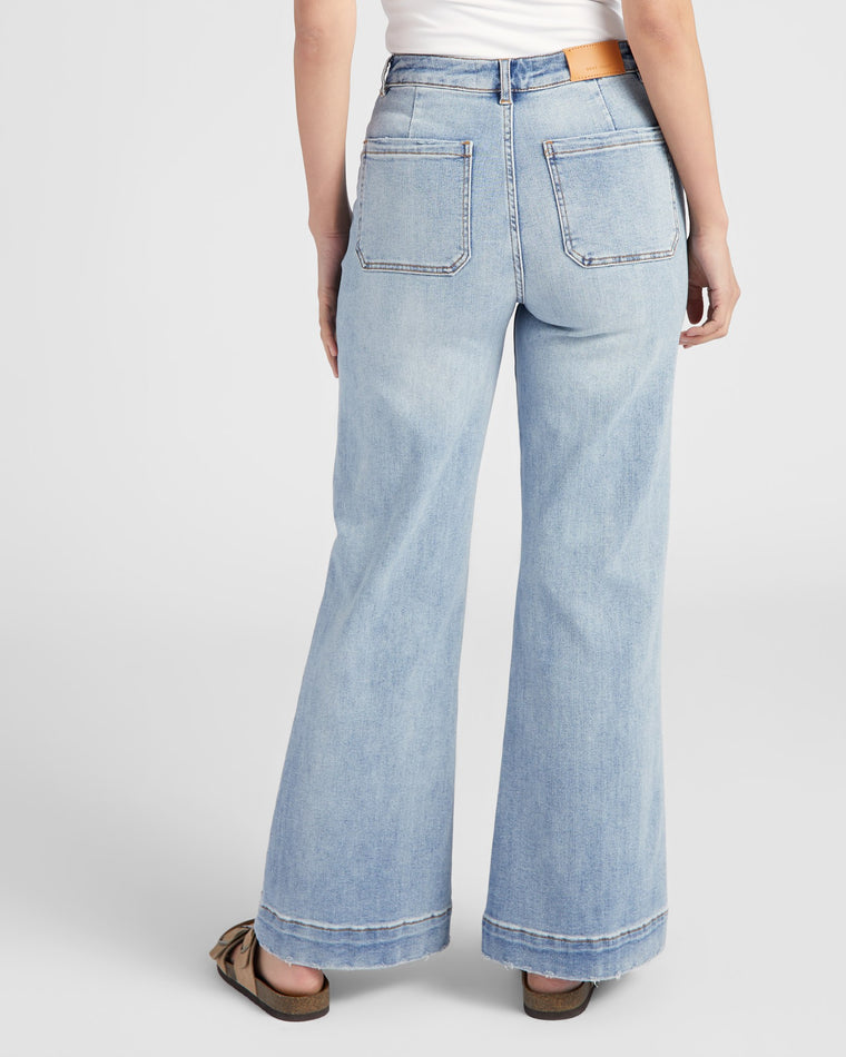 Promenade Blue $|& Dear John Fiona Wide Leg Jeans - SOF Back