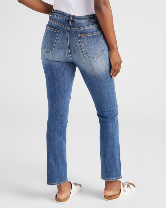 Medium Wash Blue $|& Vigoss Ace High Rise Straight Leg Jeans - SOF Back