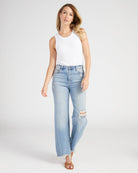 White $|& Another Love Cora High Neck Sleeveless Ribbed Top - SOF Full Front