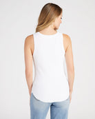 White $|& Another Love Cora High Neck Sleeveless Ribbed Top - SOF Back