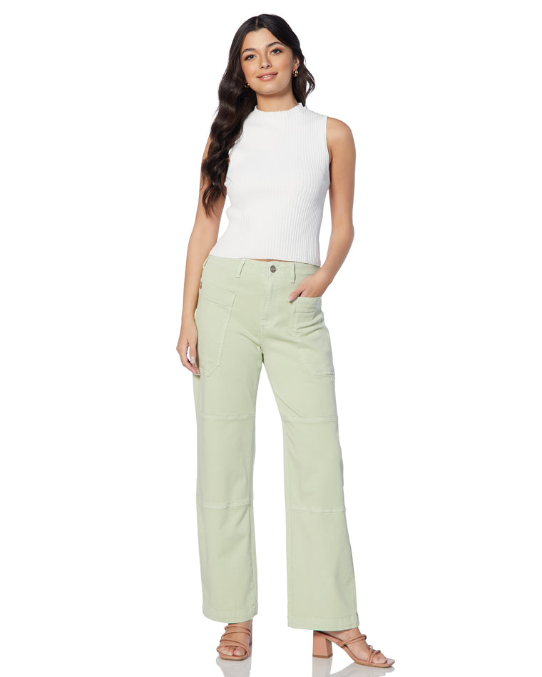 Lime Cream $|& Lola Jeans Willow Cargo Pant - SOF Full Front