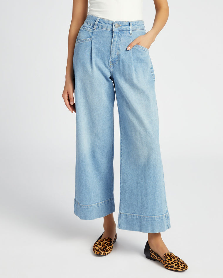 Luster Blue $|& Lola Jeans Milan Ultra High Rise Wide Leg - SOF Front