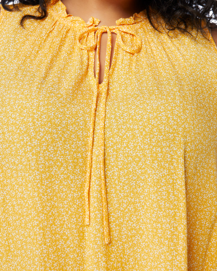 Amber Ditsy $|& Bobeau Crochet Yoke Sleeveless Top - SOF Detail