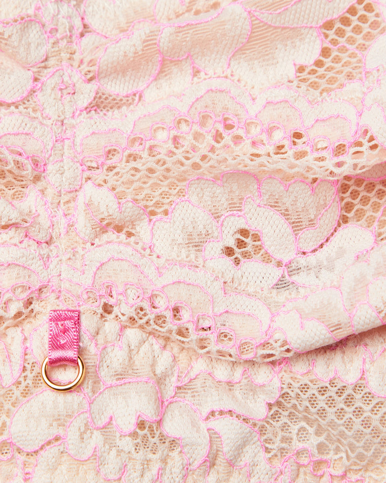 Champagne/Rosebloom $|& Montelle Pillow Talk Bralette - Hanger Detail