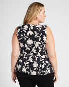 Black Ivory Floral $|& West Kei Floral Knit Sleeveless Wrap Top - SOF Back