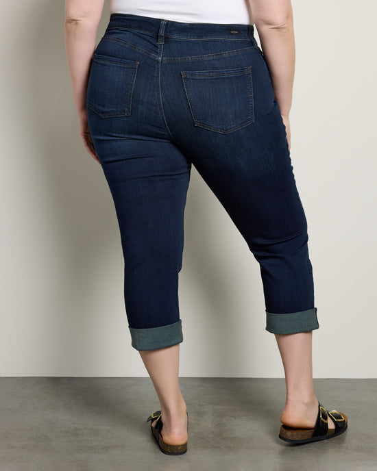 Destiny Dark Blue $|& Liverpool Charlie Cuffed Cropped Skinny Jeans - SOF Back