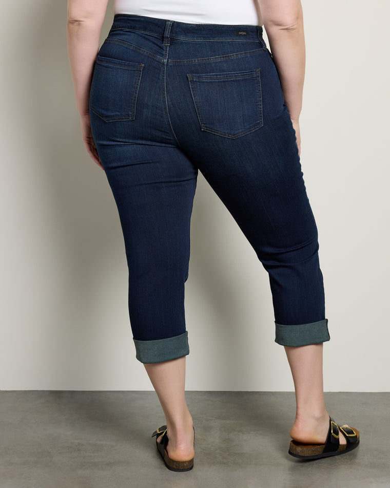 Destiny Dark Blue $|& Liverpool Charlie Cuffed Cropped Skinny Jeans - SOF Back