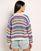 Multi $|& Vigoss Crochet Sweater Cardigan - SOF Back