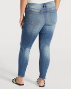 Medium Wash 29" $|& Vigoss Jagger Classic Distressed Skinny Jeans - SOF Back