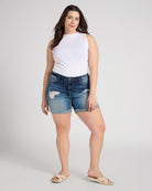 Distressed Wash $|& Vigoss Marley Distressed Cuffed Short - SOF Full Front