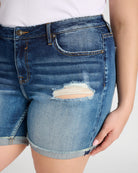 Distressed Wash $|& Vigoss Marley Distressed Cuffed Short - SOF Detail