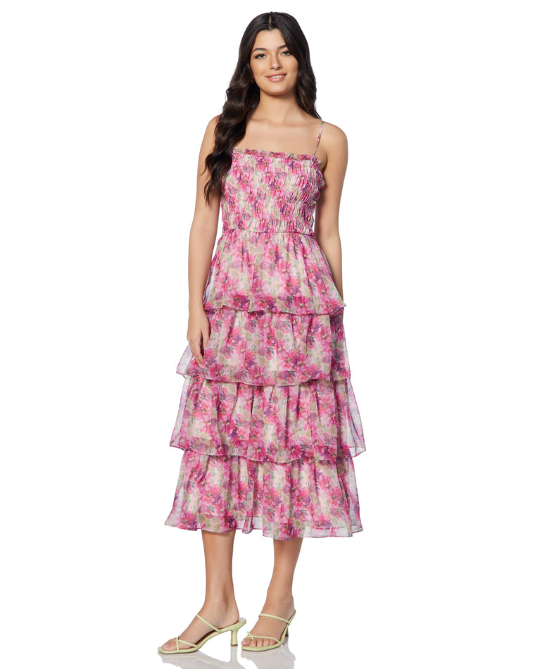 Floral Pink $|& Lucy Paris Hyacinth Tiered Dress - SOF Front