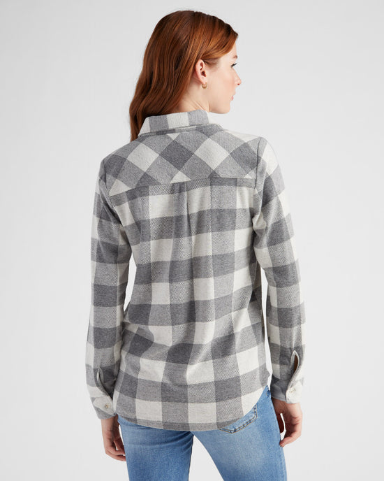 Grey Ivory Buffalo Check $|& Thread & Supply Lewis Plaid Shirt - SOF Back