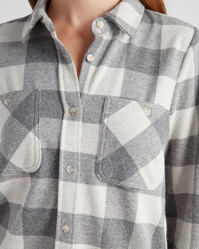 Grey Ivory Buffalo Check $|& Thread & Supply Lewis Plaid Shirt - SOF Detail