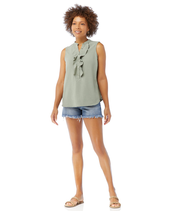 Sage $|& Supply + Demand Sleeveless Ruffle Top - SOF Full Front