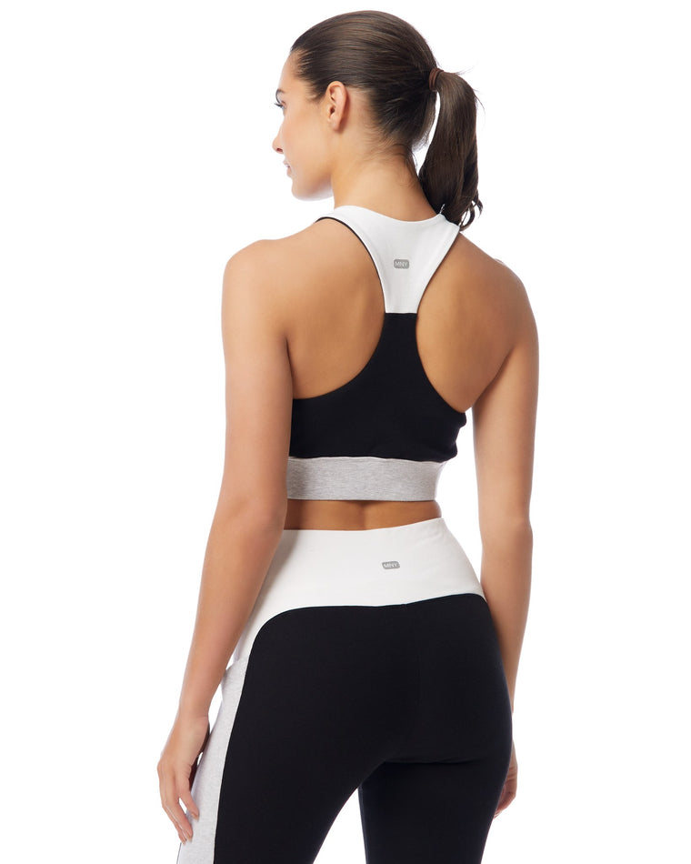 Black Combo $|& Andrew Marc Sport Colorblocked Cropped Tank - SOF Back