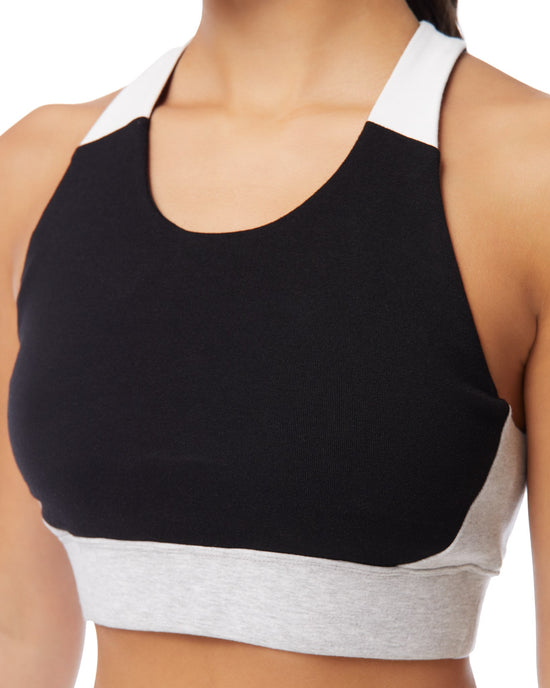 Black Combo $|& Andrew Marc Sport Colorblocked Cropped Tank - SOF Detail