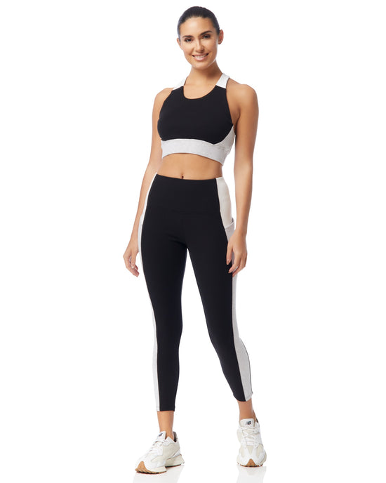 Black Combo $|& Andrew Marc Sport Colorblocked Cropped Tank - SOF Full Front