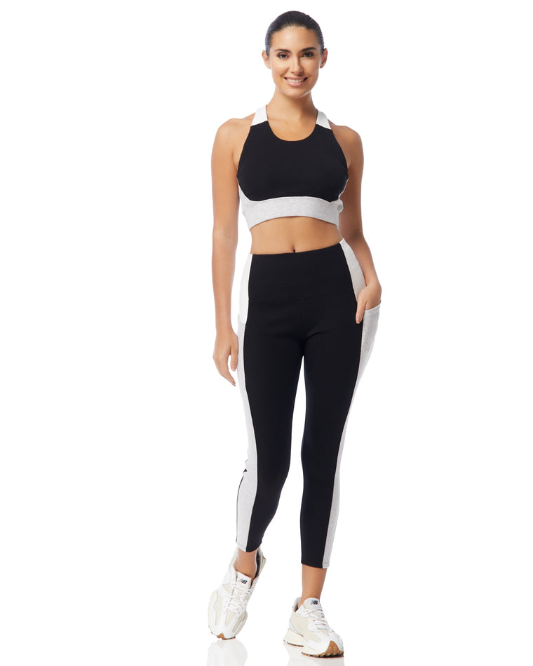 Black Combo $|& Andrew Marc Sport Colorblocked Cropped Legging - SOF Full Front