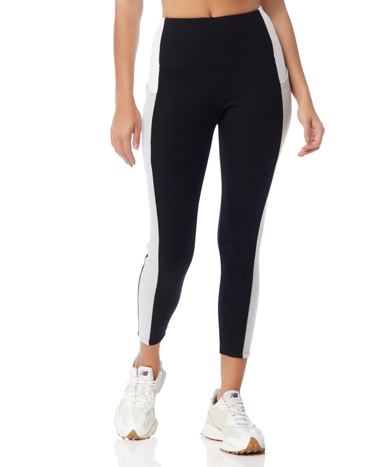 Black Combo $|& Andrew Marc Sport Colorblocked Cropped Legging - SOF Front