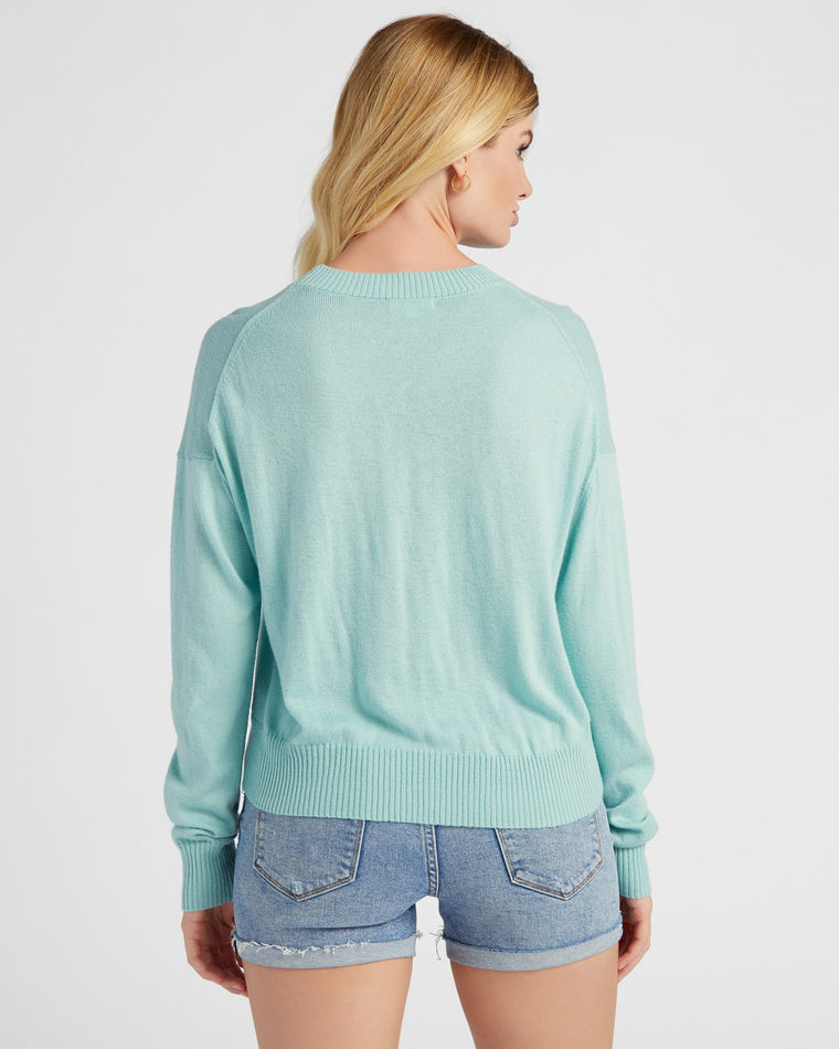 Oasis Blue $|& Z Supply Vacay Sweater - SOF Back