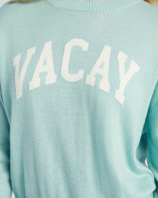Oasis Blue $|& Z Supply Vacay Sweater - SOF Detail