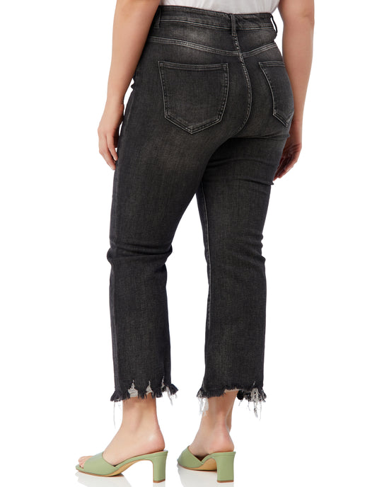 Black $|& Risen Jeans High Waisted Relaxed Skinny - SOF Back
