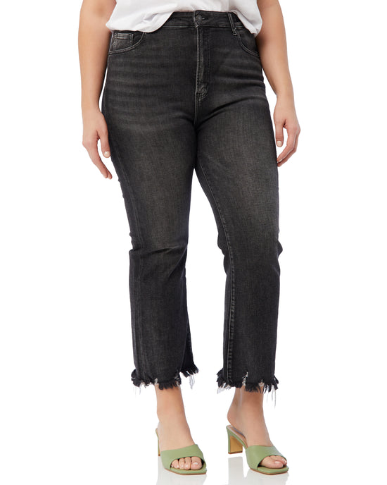 Black $|& Risen Jeans High Waisted Relaxed Skinny - SOF Front