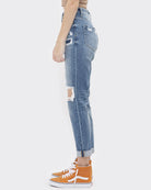 Garzon $|& Mica Denim Mid Rise Cuffed Boyfriend Jeans - VOF Side