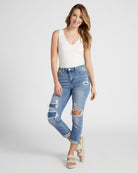 Garzon $|& Mica Denim Mid Rise Cuffed Boyfriend Jeans - SOF Full Front