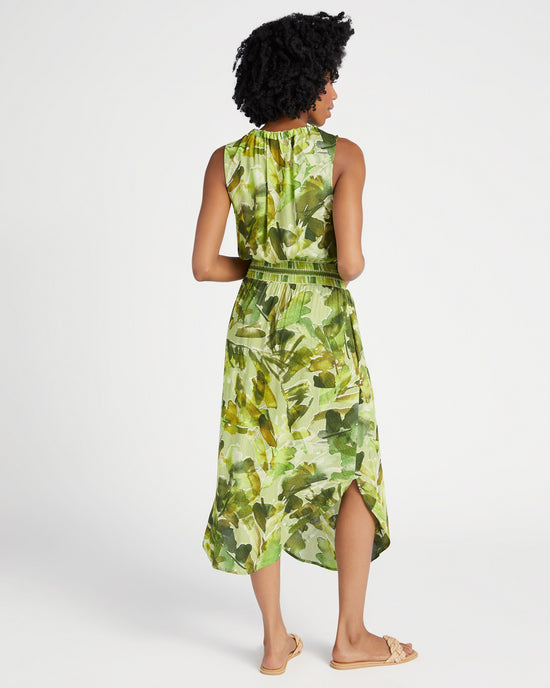 Kiwi Olive Multi $|& Democracy Smock Waist Printed Dress - SOF Back
