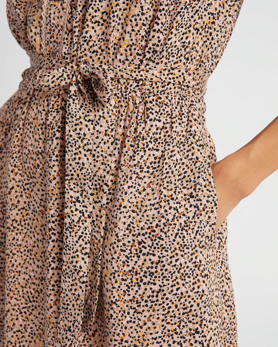 Peanut Butter Multi $|& Democracy Button Down Printed Woven Dress - SOF Detail