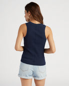 Captain Navy $|& Z Supply Sirena Ribbed Tank - SOF Back
