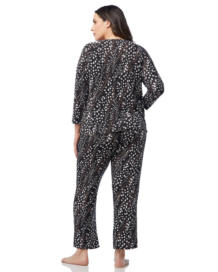 Black Dots $|& Flora Nikrooz Printed Sweater Knit PJ Set - SOF Back