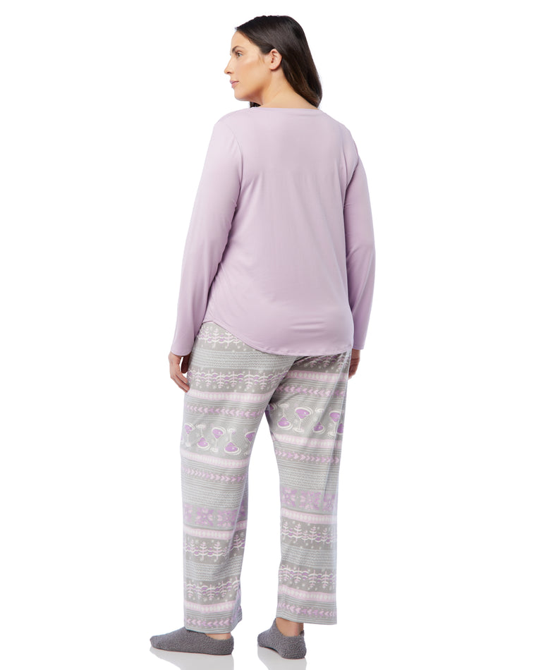 Orchid Bloom Lilac $|& HUE Hello Winter Timeless Soft Jersey Set - SOF Back