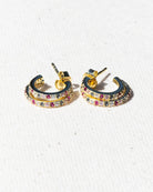 Cherry/14k Gold Vermeil $|& Native Gem Evil Twin Huggie - VOF Front