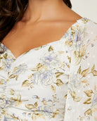 Cream Sage $|& Lush Floral Printed Top - SOF Detail