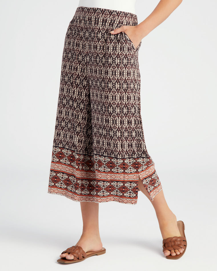 Amber Spice $|& Democracy Skyrise Border Print Cropped Pant - SOF Front