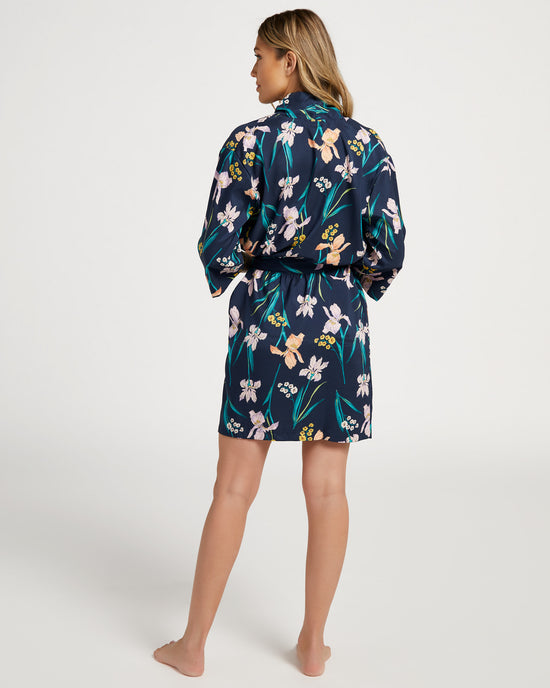 Navy $|& PJ Salvage Lily Forever Robe - SOF Back