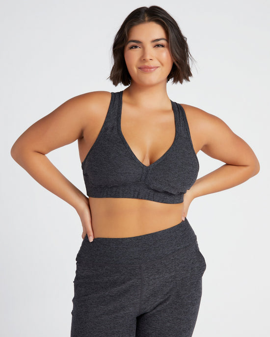 Heather Charcoal Heather Charcoal $|& Interval Enhearten Spacedyed Bra - SOF Front