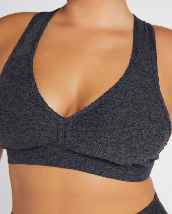 Heather Charcoal Heather Charcoal $|& Interval Enhearten Spacedyed Bra - SOF Detail