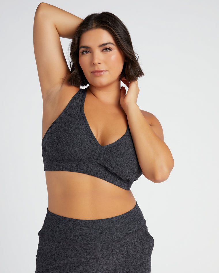 Heather Charcoal Heather Charcoal $|& Interval Enhearten Spacedyed Bra - SOF Front