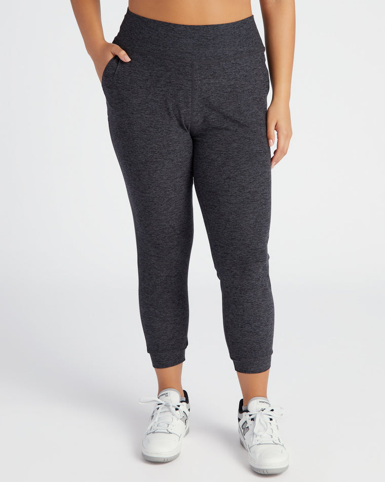 Heather Charcoal Grey $|& Interval Spacedye Motion Midi Jogger - SOF Front