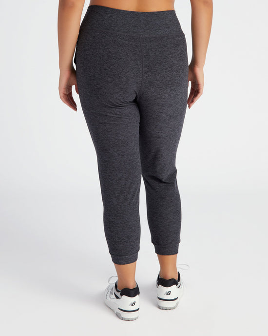 Heather Charcoal Grey $|& Interval Spacedye Motion Midi Jogger - SOF Back