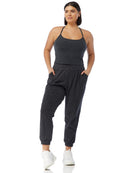 Heather Charcoal $|& Interval Spacedye Rappel Longline Bra - SOF Full Front