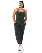Hunter Green $|& Interval Spacedye Rappel Longline Bra - SOF Full Front