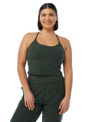 Hunter Green $|& Interval Spacedye Rappel Longline Bra - SOF Front