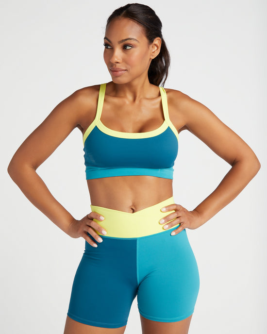 Midnight Teal $|& Z Supply Spot On Colorblock Bra - SOF Front