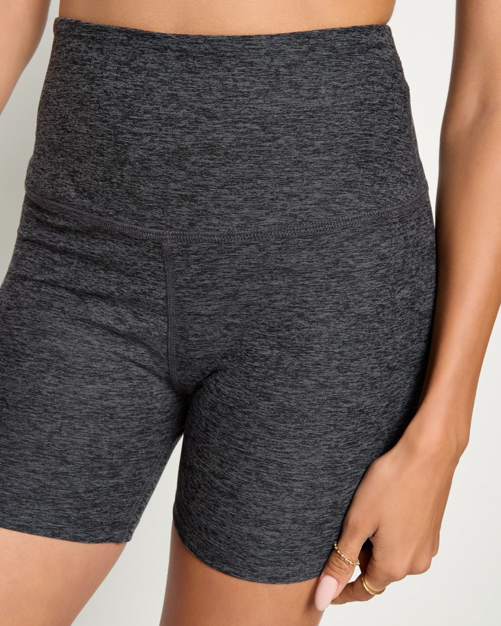 Heather Charcoal $|& Interval FlowHeather Sculpt Bike Short - SOF Full Front